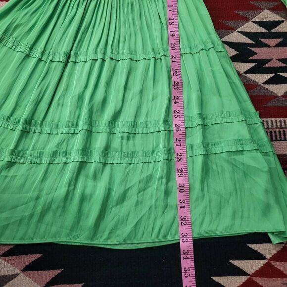 Maje Satin Pleated Mini Dress Sz 34 XS Ruffled Smocked V Neck Long Sleeves Fairy - Picture 9 of 13